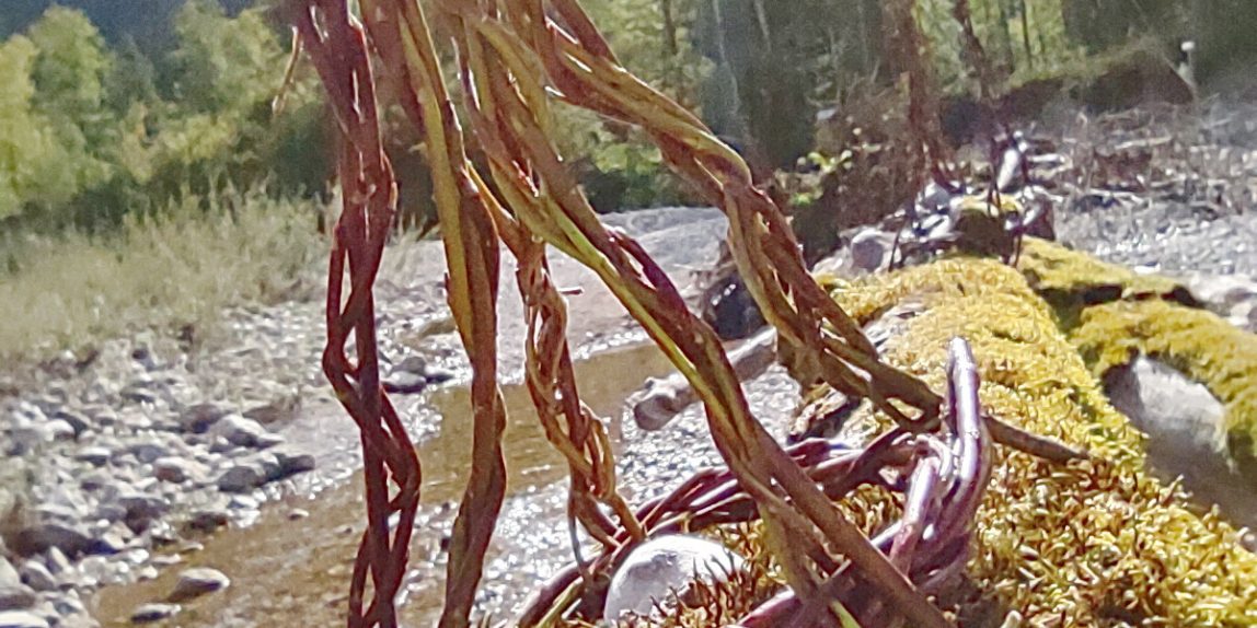 Landart at a mountain river